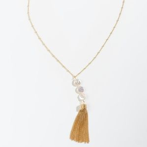 Gold Freshwater Pearl Tassel Necklace Francesca's